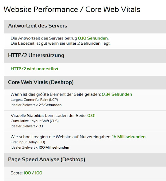 Der Website Check bringt die Speed ans Licht, wer oben sein will muss schnell sein Der Website Check zeigt warum nur schnelle Webseiten bei Google ganz vorn sind