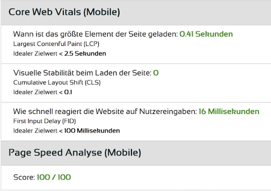 Die Core Web Vitals des Google Ranking zusammengefasst kompakt