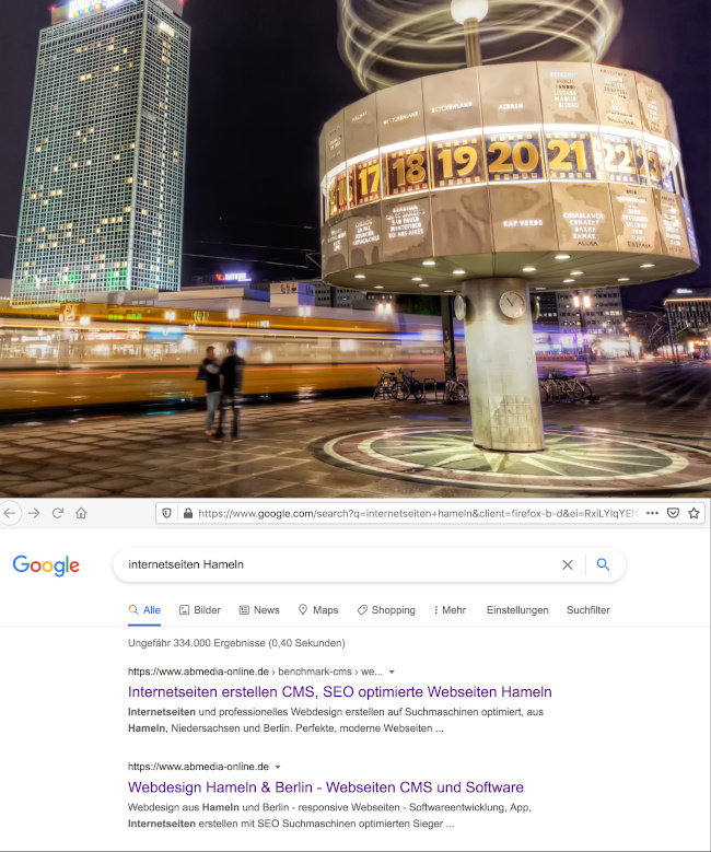 Google Platz 1 mit Webdesign aus Hameln Hannover und Berlin