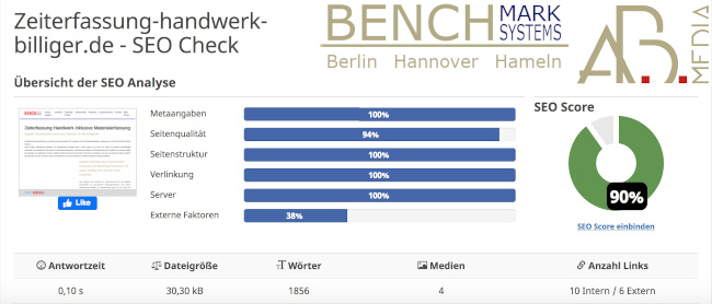 Website Check mit Top Ergebnis beim Webckeck einer neuen Webseite BENCHMARK Webcheck ist der ultimative Website Check neuer Webseiten